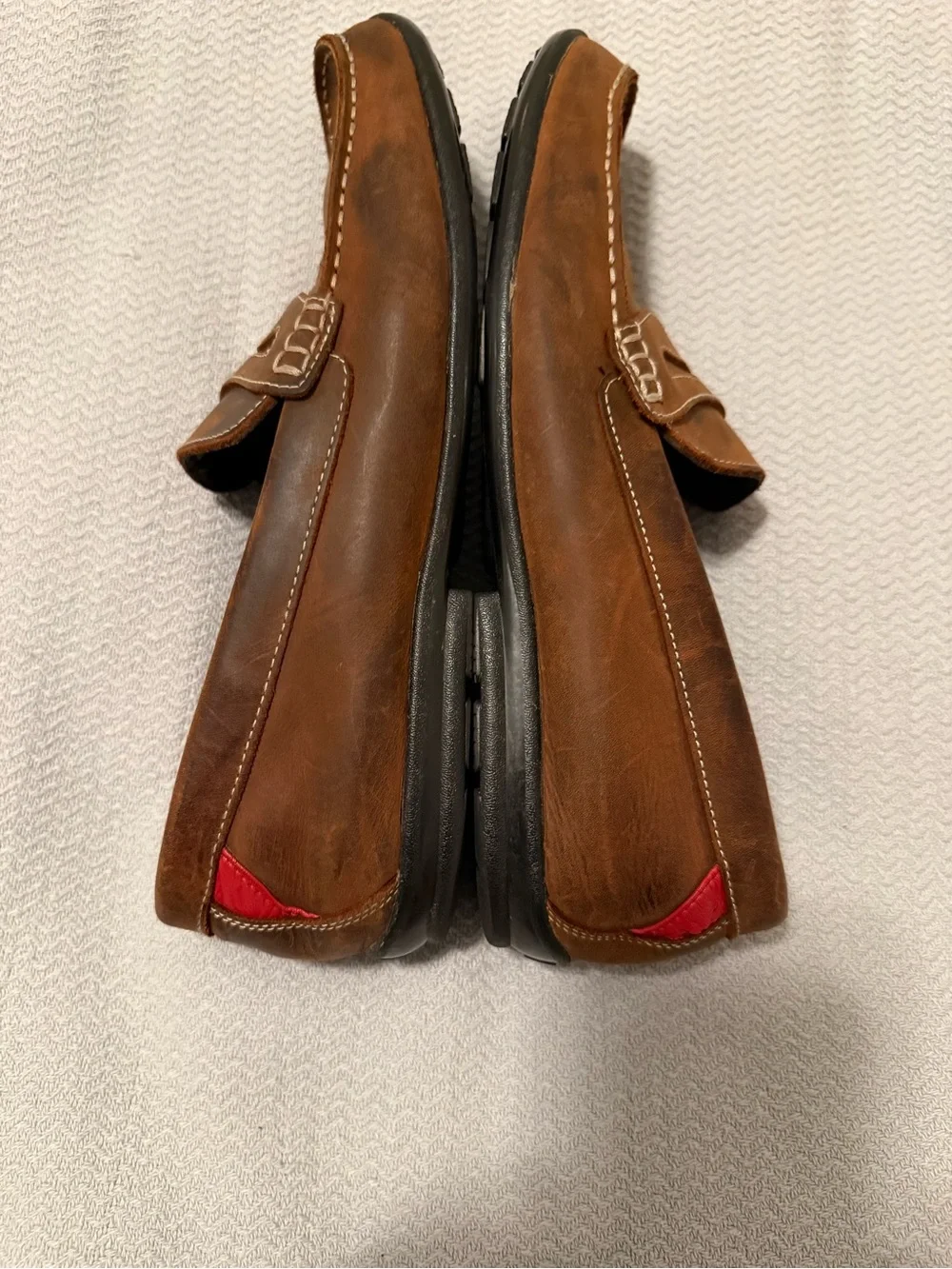 FootJoy Brown Leather Penny Loafers with Contrasting Stitch size 13